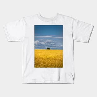 Golden harvest and blue sky Kids T-Shirt